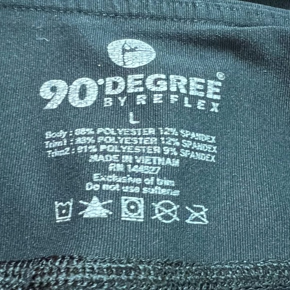 90 Degree By Reflex Black Vented Mesh Leggings Size L - Picture 4 of 5